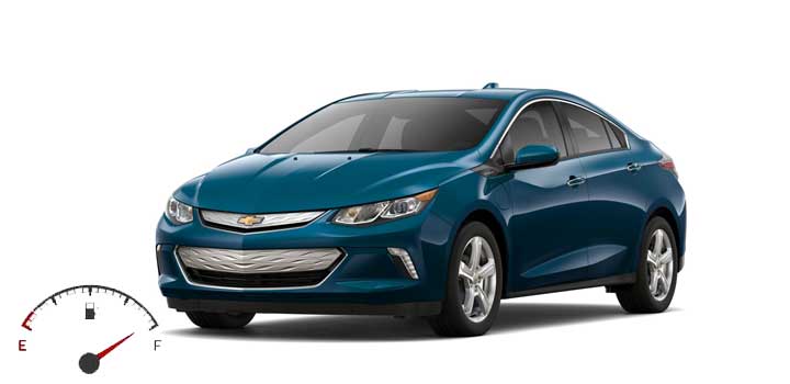 chevy volt range on one tank of gas